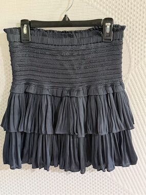 Reset by Jane Smocked Tiered Mini Skirt - Charcoal